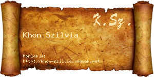 Khon Szilvia névjegykártya